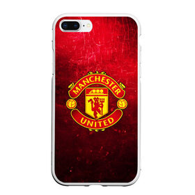 Чехол для iPhone 7Plus/8 Plus матовый с принтом Манчестер Юнайтед , Силикон | Область печати: задняя сторона чехла, без боковых панелей | апл | манчестер юнайтед | футбол