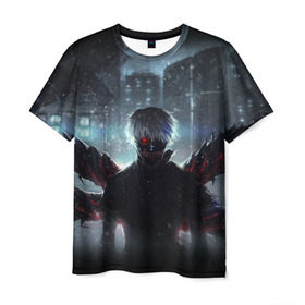 Мужская футболка 3D с принтом Tokyo Ghoul , 100% полиэфир | прямой крой, круглый вырез горловины, длина до линии бедер | anime | ghoul | tokyo | tokyo ghoul | аниме | гуль | токийский гуль