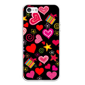 Чехол силиконовый для Телефон Apple iPhone 5/5S с принтом Любовь , Силикон | Область печати: задняя сторона чехла, без боковых панелей | love is | любовь | подарки | сердца