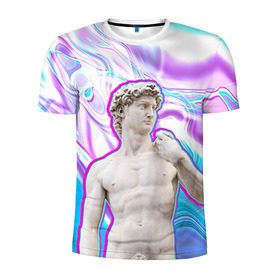 Мужская футболка 3D спортивная с принтом Статуя Давида , 100% полиэстер с улучшенными характеристиками | приталенный силуэт, круглая горловина, широкие плечи, сужается к линии бедра | hipster | swag | давид | искусство | свег | свэг | статуя давида | хипстер | хисптеры