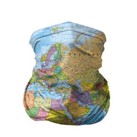 Бандана-труба 3D с принтом Карта , 100% полиэстер, ткань с особыми свойствами — Activecool | плотность 150‒180 г/м2; хорошо тянется, но сохраняет форму | map | world | глобус | мир | россия