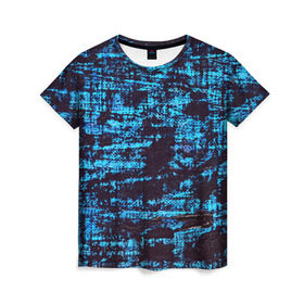 Женская футболка 3D с принтом Джинсовый , 100% полиэфир ( синтетическое хлопкоподобное полотно) | прямой крой, круглый вырез горловины, длина до линии бедер | blue | grunge | джинсы | краска