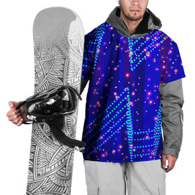 Накидка на куртку 3D с принтом Огоньки , 100% полиэстер |  | Тематика изображения на принте: арт | огоньки | прикольные | свет | синий | текстуры