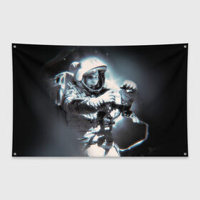 Флаг-баннер с принтом Гагарин 5 , 100% полиэстер | размер 67 х 109 см, плотность ткани — 95 г/м2; по краям флага есть четыре люверса для крепления | 12 апреля | гагарин | день космонавтики | космонавт | космонавтика | космос | юра | юрий
