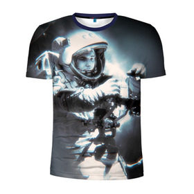 Мужская футболка 3D спортивная с принтом Гагарин 5 , 100% полиэстер с улучшенными характеристиками | приталенный силуэт, круглая горловина, широкие плечи, сужается к линии бедра | 12 апреля | гагарин | день космонавтики | космонавт | космонавтика | космос | юра | юрий