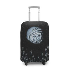 Чехол для чемодана 3D с принтом Гагарин 7 , 86% полиэфир, 14% спандекс | двустороннее нанесение принта, прорези для ручек и колес | 12 апреля | гагарин | день космонавтики | космонавт | космонавтика | космос | юра | юрий