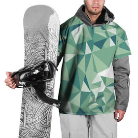 Накидка на куртку 3D с принтом Зеленые полигоны , 100% полиэстер |  | линии | полигоны | ромбы | текстуры