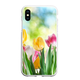 Чехол для iPhone XS Max матовый с принтом Тюльпаны , Силикон | Область печати: задняя сторона чехла, без боковых панелей | букет | цветы