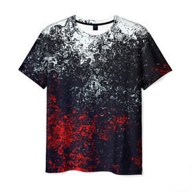 Мужская футболка 3D с принтом Брызги красок , 100% полиэфир | прямой крой, круглый вырез горловины, длина до линии бедер | гранж | краска | новые | прикольные | текстуры | цветные