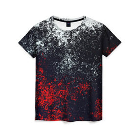 Женская футболка 3D с принтом Брызги красок , 100% полиэфир ( синтетическое хлопкоподобное полотно) | прямой крой, круглый вырез горловины, длина до линии бедер | гранж | краска | новые | прикольные | текстуры | цветные