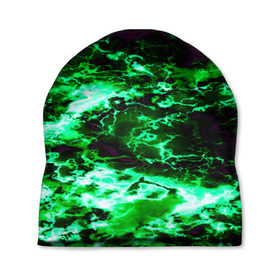 Шапка 3D с принтом Зеленый дым , 100% полиэстер | универсальный размер, печать по всей поверхности изделия | абстракции