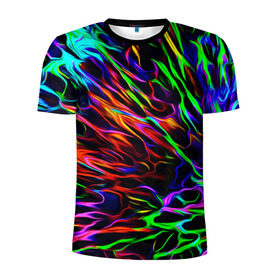 Мужская футболка 3D спортивная с принтом Разноцветные разводы , 100% полиэстер с улучшенными характеристиками | приталенный силуэт, круглая горловина, широкие плечи, сужается к линии бедра | гранж | краска | разводы | цветные