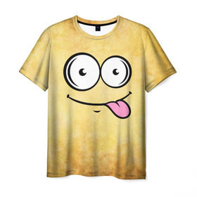 Мужская футболка 3D с принтом Кайфушки , 100% полиэфир | прямой крой, круглый вырез горловины, длина до линии бедер | веселье | кайфушки | мордочка | позитив | прикол | рожица | смайл | смех | улыбка | умора | хорошее настроение | юмор