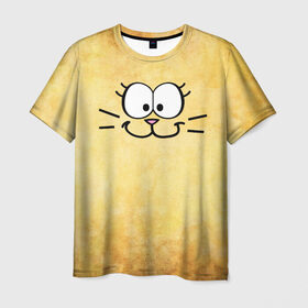 Мужская футболка 3D с принтом Милашечка , 100% полиэфир | прямой крой, круглый вырез горловины, длина до линии бедер | веселье | киска | кошечка | кошка | милашечка | мордочка | позитив | прикол | рожица | смайл | смех | улыбка | умора | хорошее настроение | юмор
