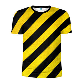 Мужская футболка 3D спортивная с принтом Полоски , 100% полиэстер с улучшенными характеристиками | приталенный силуэт, круглая горловина, широкие плечи, сужается к линии бедра | абстракция | желтый | линии | полоски | черный