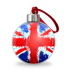 Ёлочный шар с принтом Англия , Пластик | Диаметр: 77 мм | англия | краска | модные | популярные | прикольные | стена | флаг