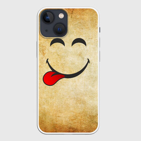 Чехол для iPhone 13 mini с принтом Мы на позитиве (L) ,  |  | Тематика изображения на принте: парная | позитив | рожица | смайл | улыбка | язык