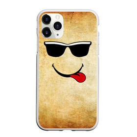 Чехол для iPhone 11 Pro Max матовый с принтом Смайл в очках (L) , Силикон |  | Тематика изображения на принте: веселье | мордочка | очки | парная | позитив | прикол | рожица | смайл | смайл в очках | смех | улыбка | умора | хорошее настроение | юмор | язык