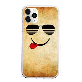 Чехол для iPhone 11 Pro Max матовый с принтом Смайл в очках (R) , Силикон |  | Тематика изображения на принте: веселье | мордочка | очки | парная | позитив | прикол | рожица | смайл | смайл в очках | смех | улыбка | умора | хорошее настроение | юмор | язык