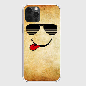 Чехол для iPhone 12 Pro Max с принтом Смайл в очках (R) , Силикон |  | веселье | мордочка | очки | парная | позитив | прикол | рожица | смайл | смайл в очках | смех | улыбка | умора | хорошее настроение | юмор | язык