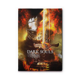 Обложка для автодокументов с принтом Dark Souls 1 , натуральная кожа |  размер 19,9*13 см; внутри 4 больших “конверта” для документов и один маленький отдел — туда идеально встанут права | Тематика изображения на принте: dark souls