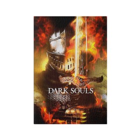 Обложка для паспорта матовая кожа с принтом Dark Souls 1 , натуральная матовая кожа | размер 19,3 х 13,7 см; прозрачные пластиковые крепления | Тематика изображения на принте: dark souls