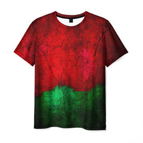 Мужская футболка 3D с принтом Grunge color , 100% полиэфир | прямой крой, круглый вырез горловины, длина до линии бедер | Тематика изображения на принте: гранж | краска | стена | цветные
