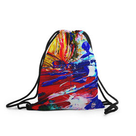 Рюкзак-мешок 3D с принтом Краска , 100% полиэстер | плотность ткани — 200 г/м2, размер — 35 х 45 см; лямки — толстые шнурки, застежка на шнуровке, без карманов и подкладки | абстракция красок | гранж | краска | разводы | текстуры | цветные