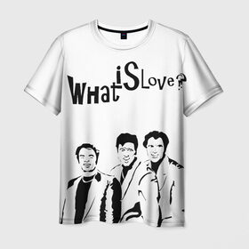 Мужская футболка 3D с принтом What is love? , 100% полиэфир | прямой крой, круглый вырез горловины, длина до линии бедер | what is love | джим керри | любовь