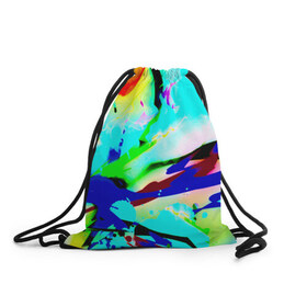 Рюкзак-мешок 3D с принтом Цветные краски , 100% полиэстер | плотность ткани — 200 г/м2, размер — 35 х 45 см; лямки — толстые шнурки, застежка на шнуровке, без карманов и подкладки | абстракция красок | гранж | краска | разводы | текстуры | цветные