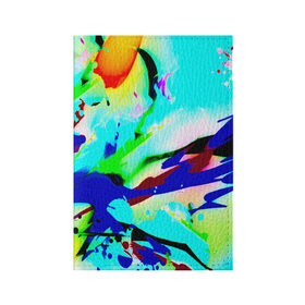 Обложка для паспорта матовая кожа с принтом Цветные краски , натуральная матовая кожа | размер 19,3 х 13,7 см; прозрачные пластиковые крепления | абстракция красок | гранж | краска | разводы | текстуры | цветные