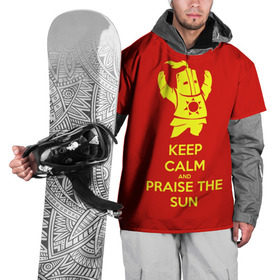 Накидка на куртку 3D с принтом Keep calm and praise the sun , 100% полиэстер |  | Тематика изображения на принте: dark souls