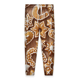 Женские брюки 3D с принтом печенье , полиэстер 100% | прямой крой, два кармана без застежек по бокам, с мягкой трикотажной резинкой на поясе и по низу штанин. В поясе для дополнительного комфорта — широкие завязки | christmas | cookies | decoration | merry | xmas | выпечка | глазурь | новый год | рождество | сладко