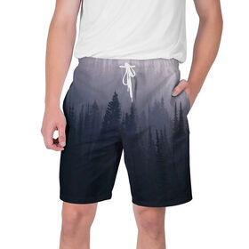 Мужские шорты 3D с принтом Лесок ,  полиэстер 100% | прямой крой, два кармана без застежек по бокам. Мягкая трикотажная резинка на поясе, внутри которой широкие завязки. Длина чуть выше колен | 