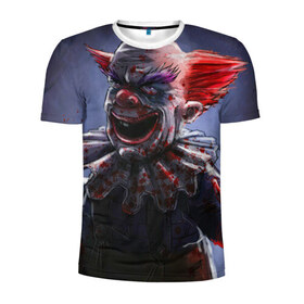 Мужская футболка 3D спортивная с принтом Злобный клоун , 100% полиэстер с улучшенными характеристиками | приталенный силуэт, круглая горловина, широкие плечи, сужается к линии бедра | зло | клоун | красная | кровь | ужас