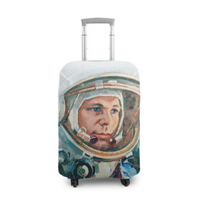 Чехол для чемодана 3D с принтом Гагарин , 86% полиэфир, 14% спандекс | двустороннее нанесение принта, прорези для ручек и колес | space | гагарин | космос | россия