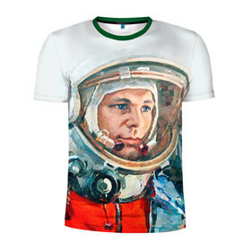 Мужская футболка 3D спортивная с принтом Гагарин , 100% полиэстер с улучшенными характеристиками | приталенный силуэт, круглая горловина, широкие плечи, сужается к линии бедра | space | гагарин | космос | россия