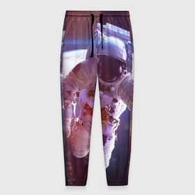 Мужские брюки 3D с принтом Космонавт , 100% полиэстер | манжеты по низу, эластичный пояс регулируется шнурком, по бокам два кармана без застежек, внутренняя часть кармана из мелкой сетки | галактика | звезды | земля | космонавт | космос