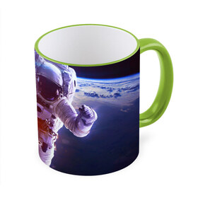 Кружка 3D с принтом Космонавт , керамика | ёмкость 330 мл | Тематика изображения на принте: галактика | звезды | земля | космонавт | космос