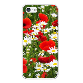 Чехол для iPhone 5/5S матовый с принтом Полевые цветы 2 , Силикон | Область печати: задняя сторона чехла, без боковых панелей | поле | полевые цветы | цветы