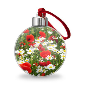Ёлочный шар с принтом Полевые цветы 2 , Пластик | Диаметр: 77 мм | поле | полевые цветы | цветы