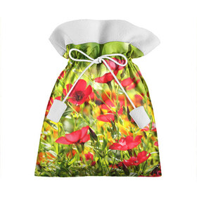 Подарочный 3D мешок с принтом Полевые цветы 5 , 100% полиэстер | Размер: 29*39 см | поле | полевые цветы | цветы