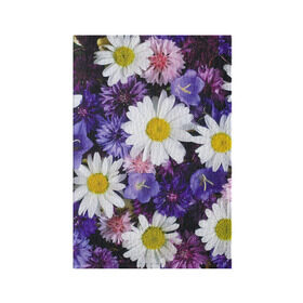 Обложка для паспорта матовая кожа с принтом Полевые цветы 8 , натуральная матовая кожа | размер 19,3 х 13,7 см; прозрачные пластиковые крепления | поле | полевые цветы | цветы