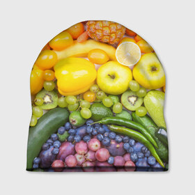Шапка 3D с принтом Плоды , 100% полиэстер | универсальный размер, печать по всей поверхности изделия | овощи | фрукты | ягоды