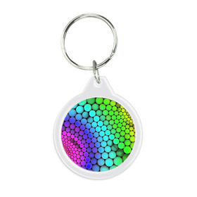 Брелок круглый с принтом Цветные шары , пластик и полированная сталь | круглая форма, металлическое крепление в виде кольца | абстракция | краски | круги | цвета | шары