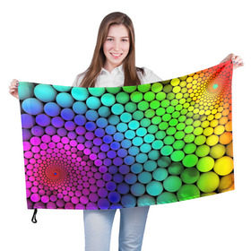 Флаг 3D с принтом Цветные шары , 100% полиэстер | плотность ткани — 95 г/м2, размер — 67 х 109 см. Принт наносится с одной стороны | Тематика изображения на принте: абстракция | краски | круги | цвета | шары