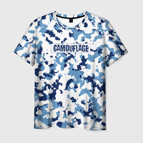 Мужская футболка 3D с принтом Камуфляж , 100% полиэфир | прямой крой, круглый вырез горловины, длина до линии бедер | Тематика изображения на принте: camouflage | камуфляж