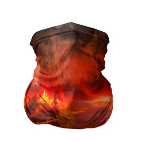 Бандана-труба 3D с принтом Вулкан , 100% полиэстер, ткань с особыми свойствами — Activecool | плотность 150‒180 г/м2; хорошо тянется, но сохраняет форму | взрыв | вулкан | извержение | красная | лава | море