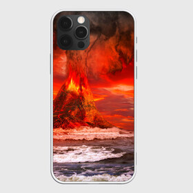 Чехол для iPhone 12 Pro Max с принтом Вулкан , Силикон |  | Тематика изображения на принте: взрыв | вулкан | извержение | красная | лава | море