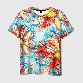 Мужская футболка 3D с принтом Текстура из цветов , 100% полиэфир | прямой крой, круглый вырез горловины, длина до линии бедер | арт | искусство | композиция | краски | оформление | слой | текстура | трайбл | узор | фон | цветы